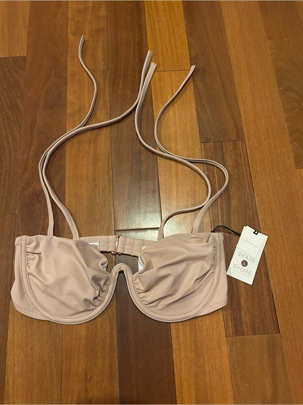 Shade & Shore Nude Underwire Bikini Top size 34 B NWT
